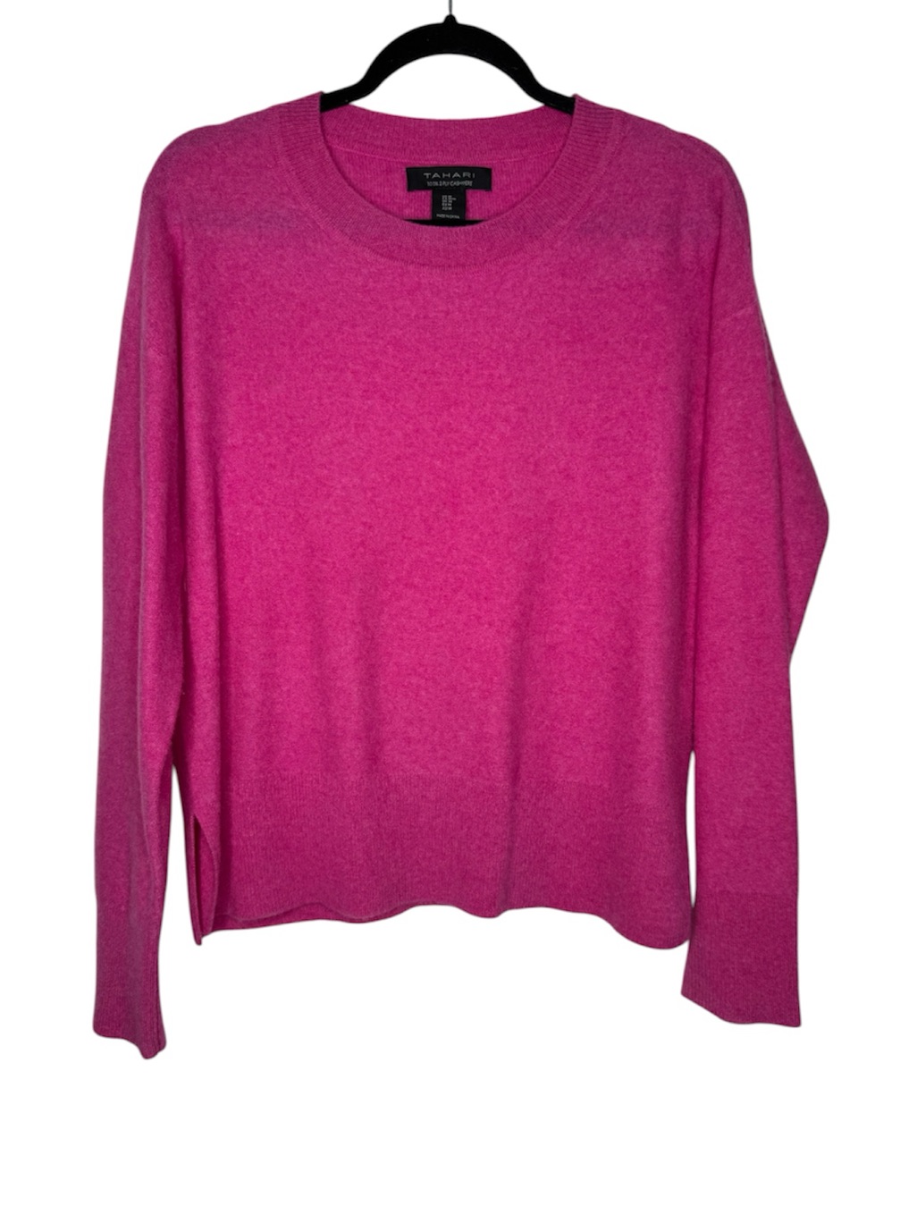 Tahari Women's M Cashmere Pink Crewneck Sweater Preppy Academia Retro Office